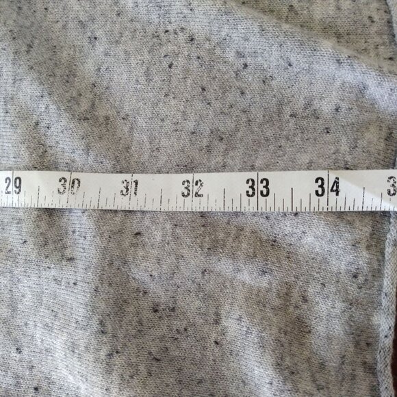 EEUC MAX STUDIO GREY HEATHER DUSTER STYLE CASCADE FRONT SWEATER SIZE LARGE - Picture 8 of 8